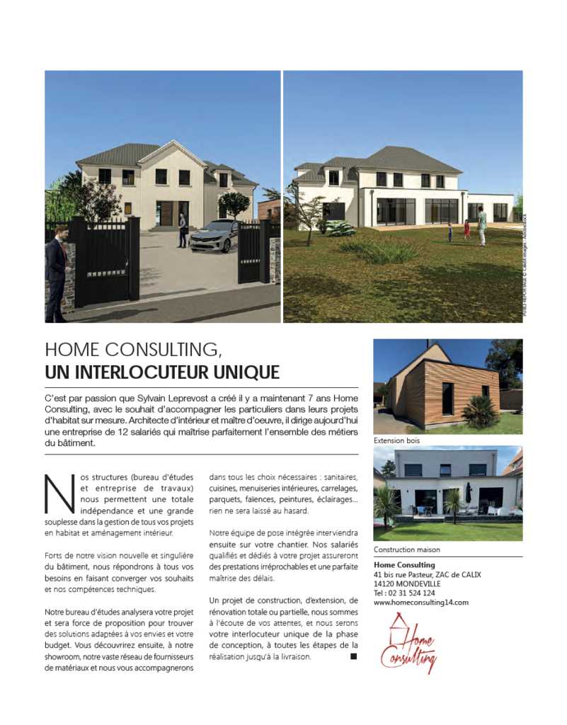 Signature d’un contrat avec Home Consulting, spécialiste en rénovation et construction clé en main à Caen.